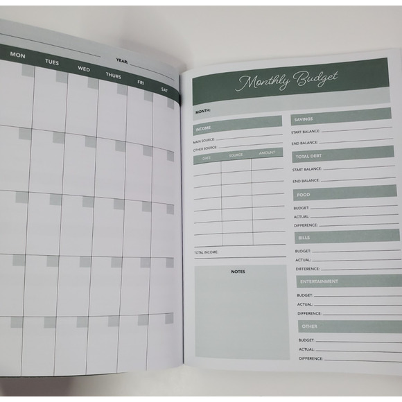 Pen + Gear Budget Planner 80 Sheets green monthly planner - Picture 5 of 9